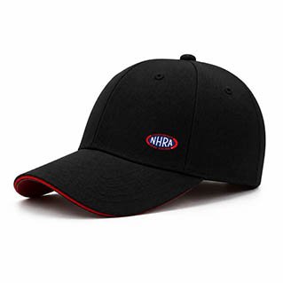 NHRA Championship Drag Racing Baseball Cap Black Red Logo